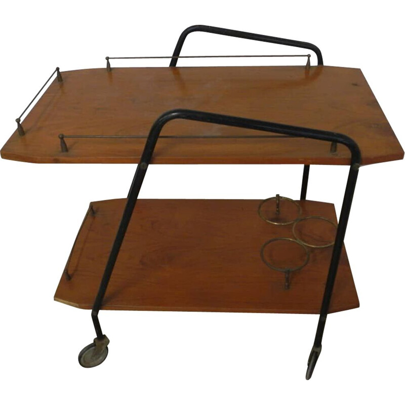 Vintage teakhouten trolley