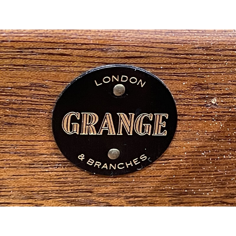 Vintage English desk in blond oak, 1970s