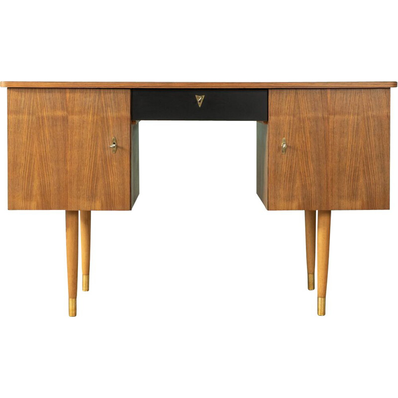 Vintage walnut and formica desk, Germany 1950