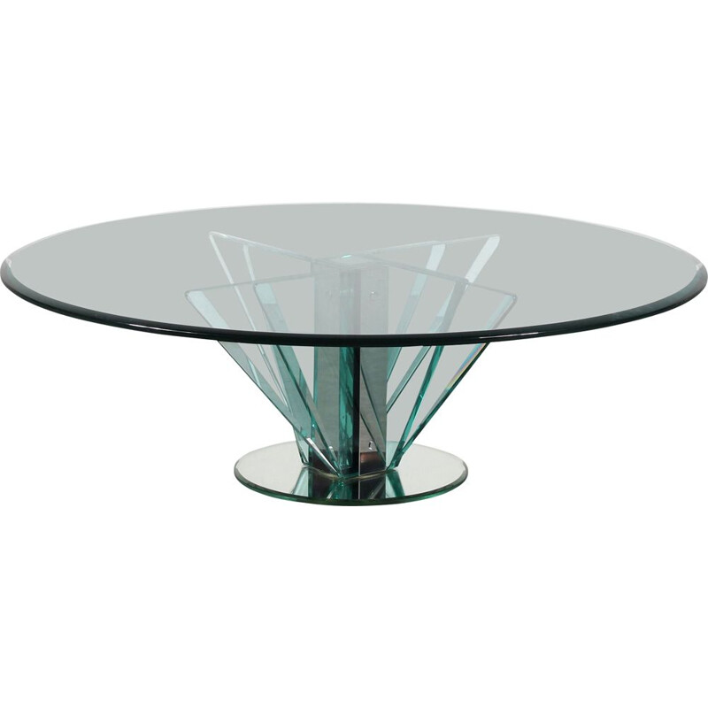 Vintage glass coffee table Nile by Pietro Chiesa for Fontana Arte, Italy 1970