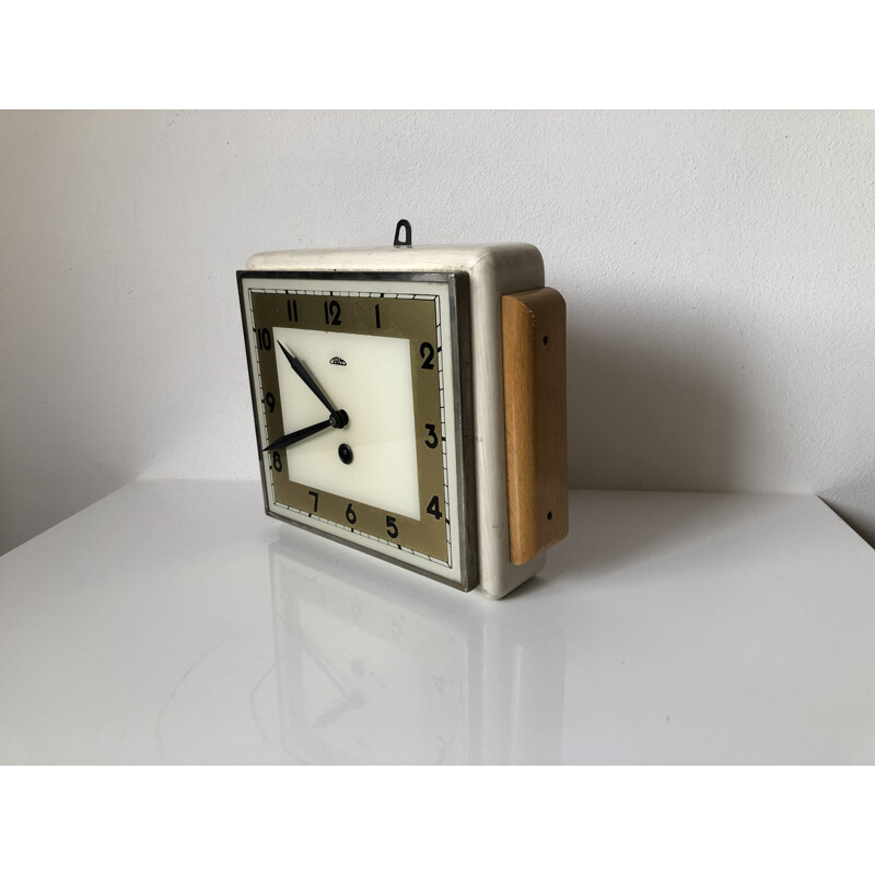 Horloge d'échecs vintage en bakélite, Tchécoslovaquie 1950