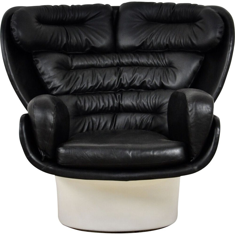 Vintage leather armchair by Joe Colombo for Comfort, Italy 1960s