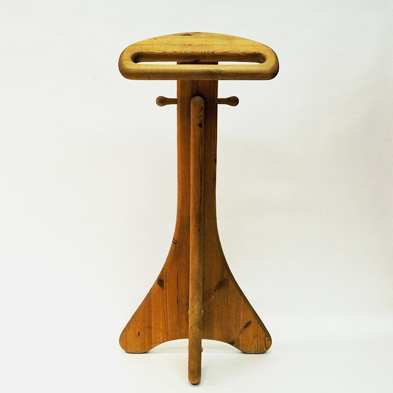 Vintage pine coat rack, scandinavian 1970