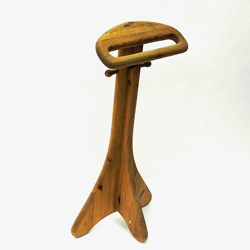 Vintage pine coat rack, scandinavian 1970