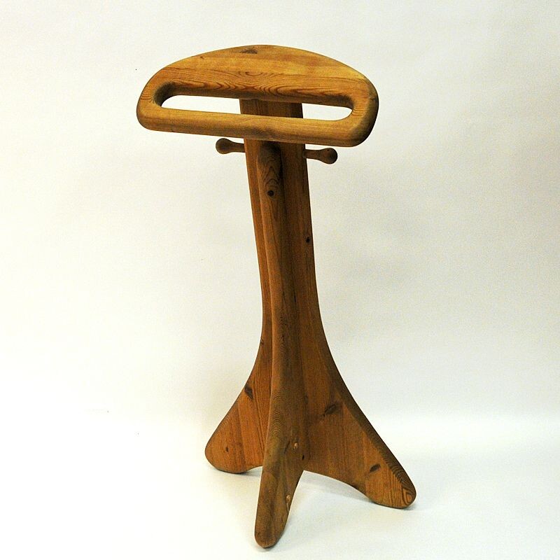 Vintage pine coat rack, scandinavian 1970