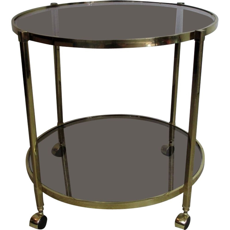 Mid century brass and glass trolley bar, Italy 1960s