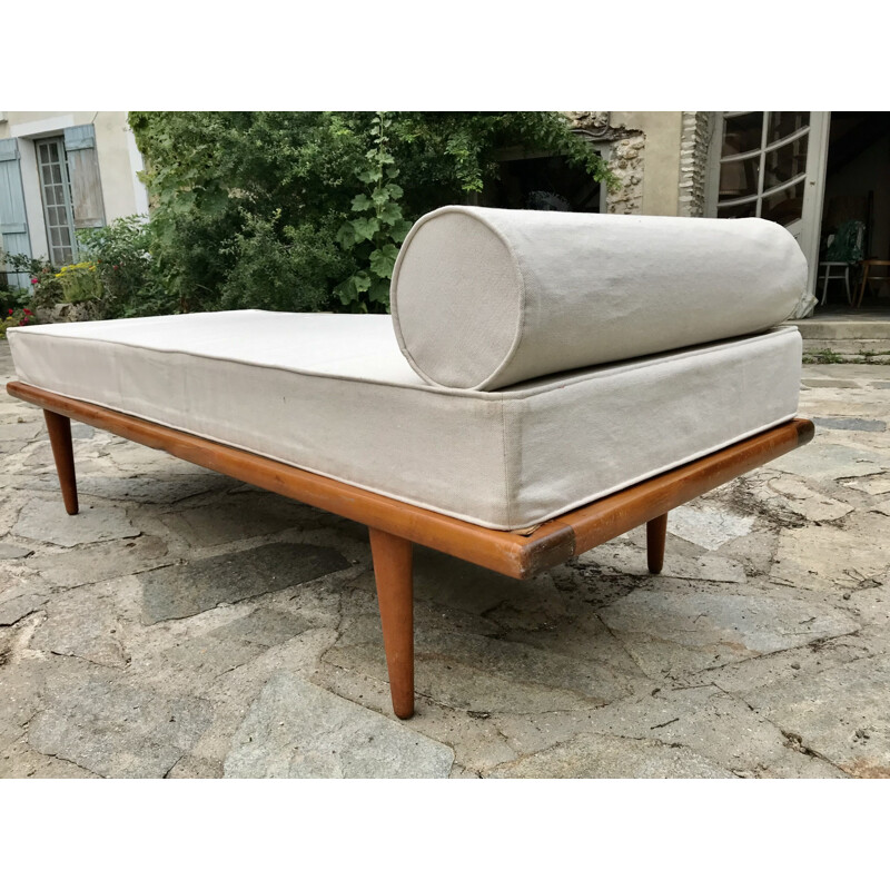 Vintage oak daybed, France 1950