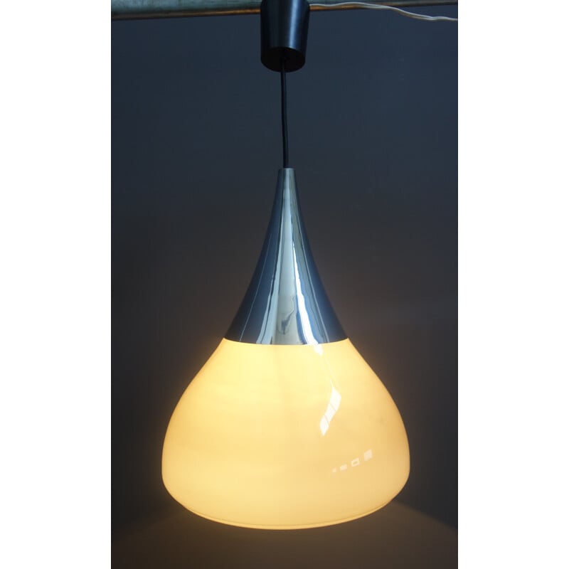 Vintage Limburg grey glass pendant lamp, 1960