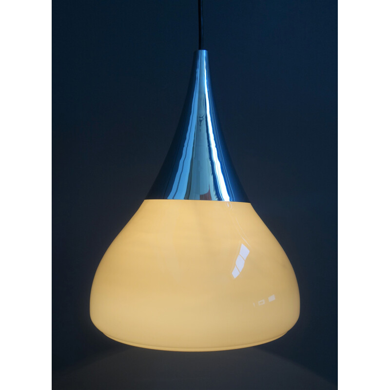 Vintage Limburg grey glass pendant lamp, 1960