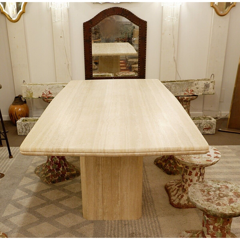 Vintage travertine table, 1980