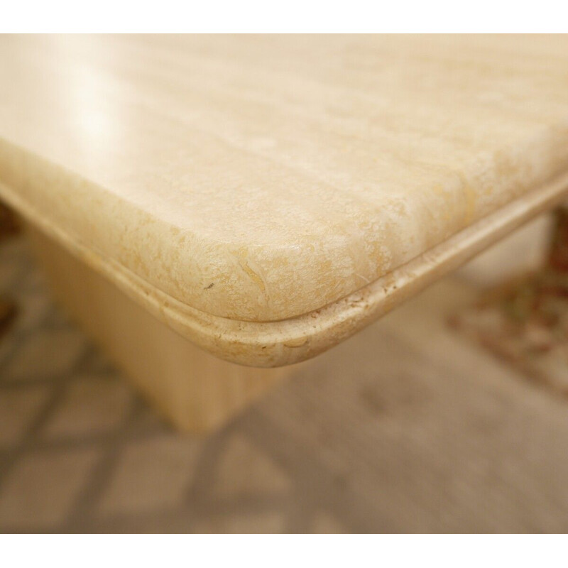 Vintage travertine table, 1980