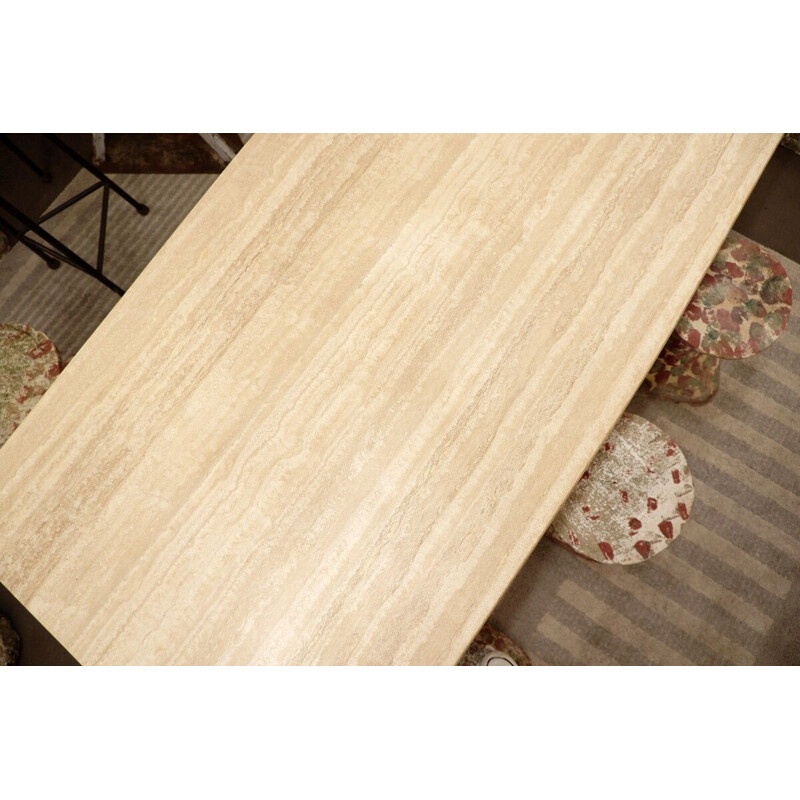 Vintage travertine table, 1980