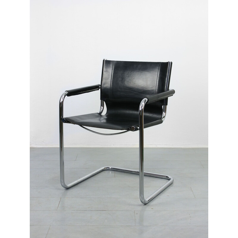 Vintage S34 cantilever armchair in leather by Mart Stam