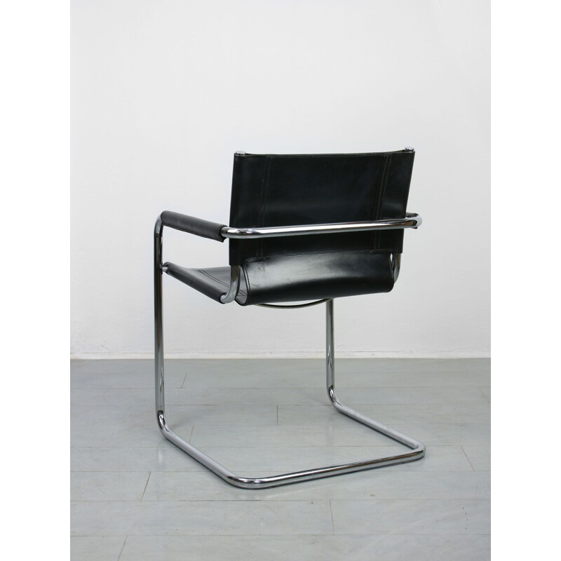 Vintage S34 cantilever armchair in leather by Mart Stam