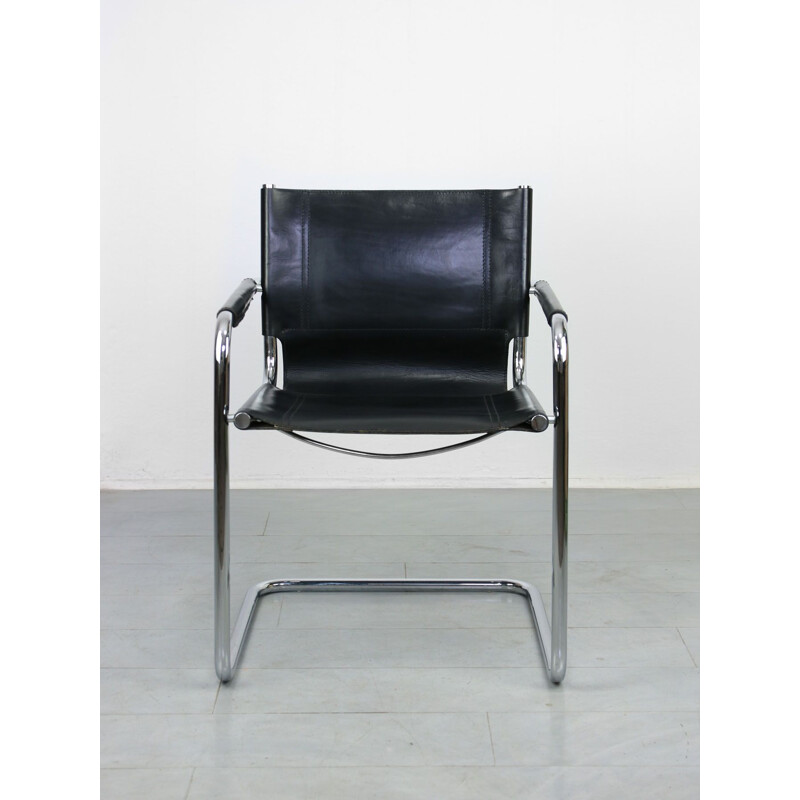 Vintage S34 cantilever armchair in leather by Mart Stam