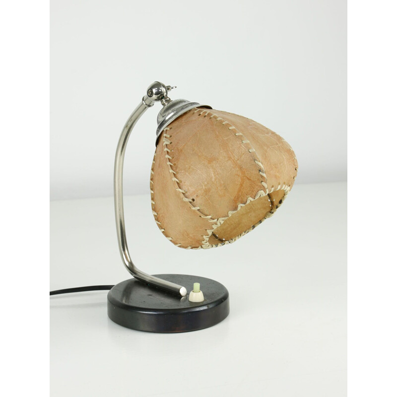 Lámpara de mesa vintage de pergamino