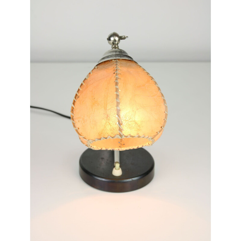 Lámpara de mesa vintage de pergamino