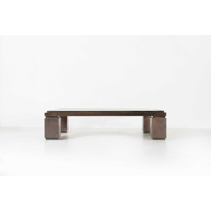 Table basse vintage en travertin par Belgo Chrom