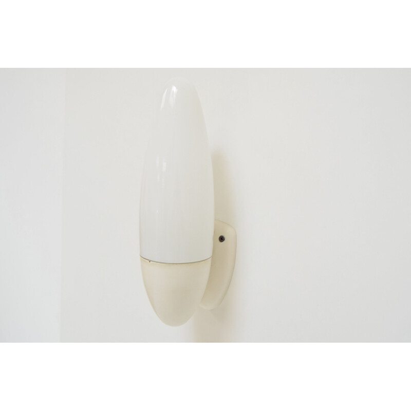 Vintage wall lamp in milk glass and plastic, Czechoslovakia 1970