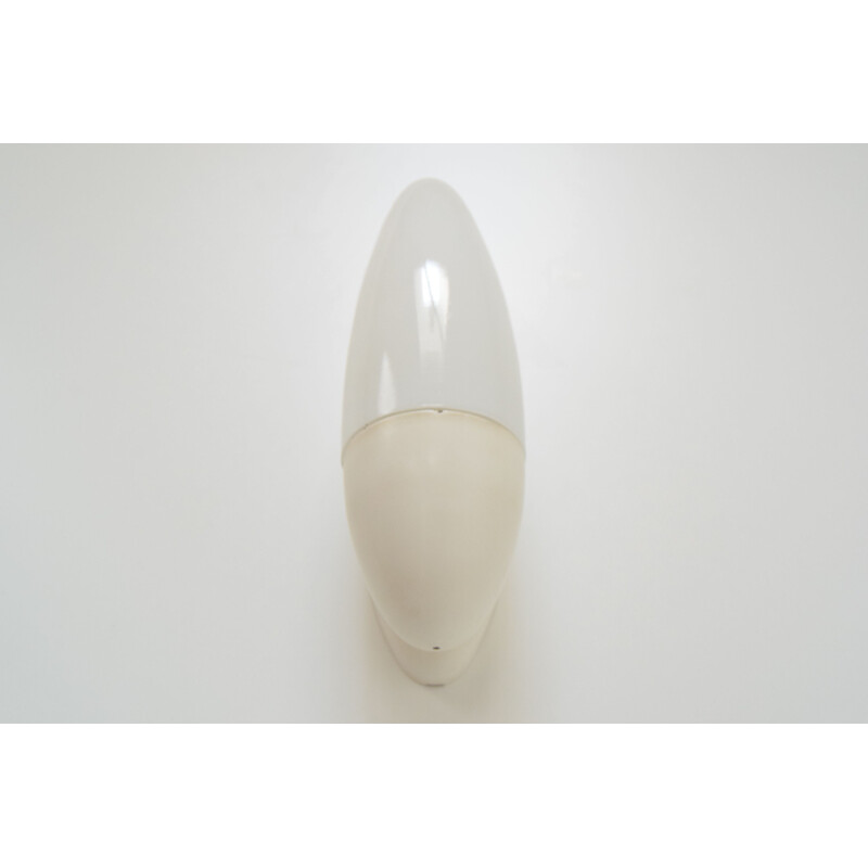 Vintage wall lamp in milk glass and plastic, Czechoslovakia 1970