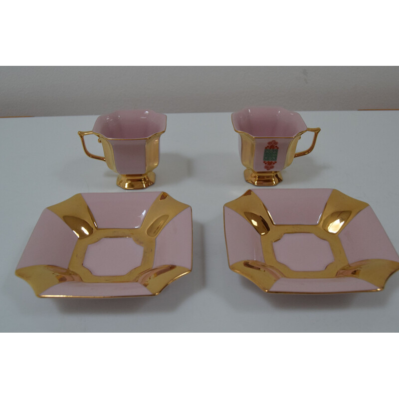 Pair of vintage cups and saucers by Haas & Czjzek, 1960