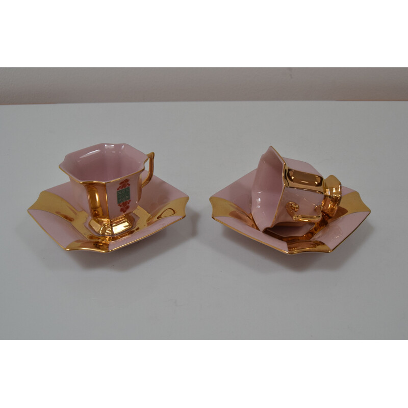 Pair of vintage cups and saucers by Haas & Czjzek, 1960