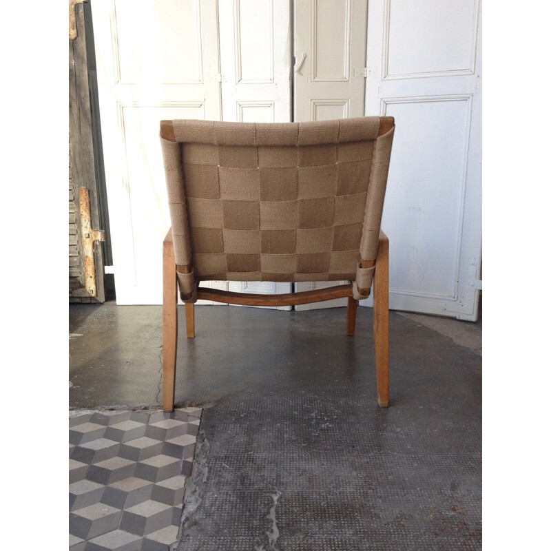 Vintage armchair in beech - 1950s