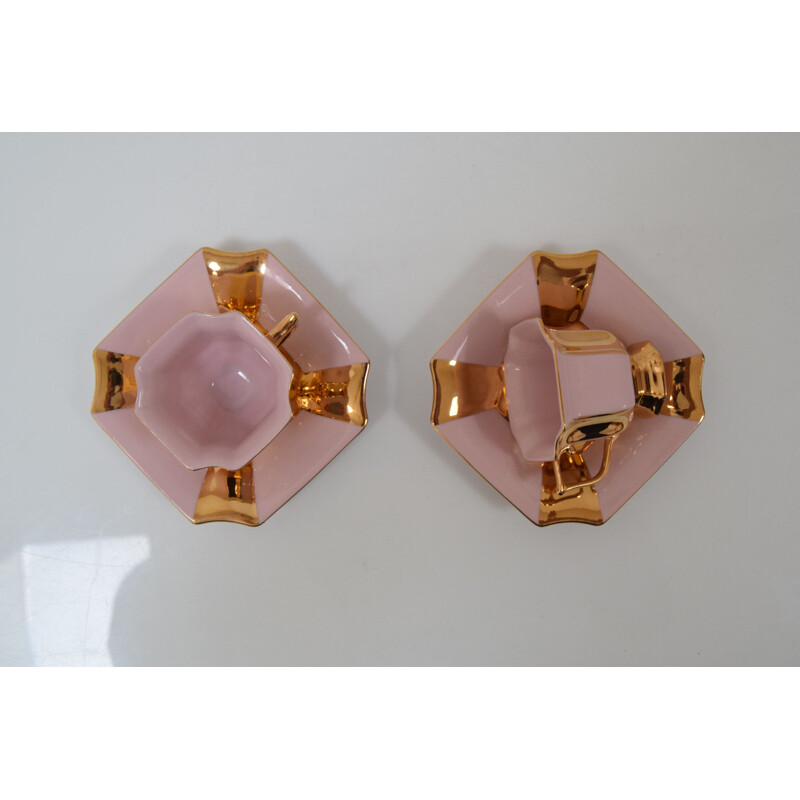 Pair of vintage cups and saucers by Haas & Czjzek, 1960