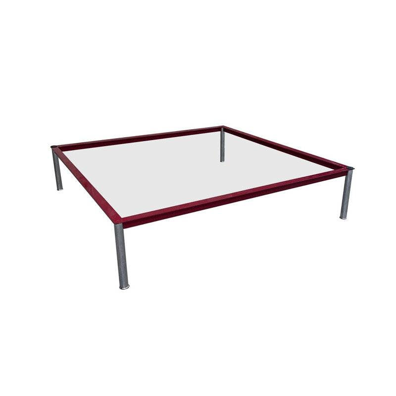 Vintage coffee table model LC10 in lacquered steel by Le Corbusier for Cassina, 1980