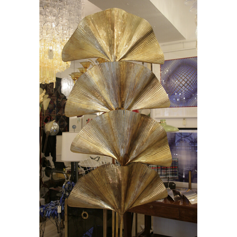 Brass floorlamp, Tommaso BARBI - 1970s