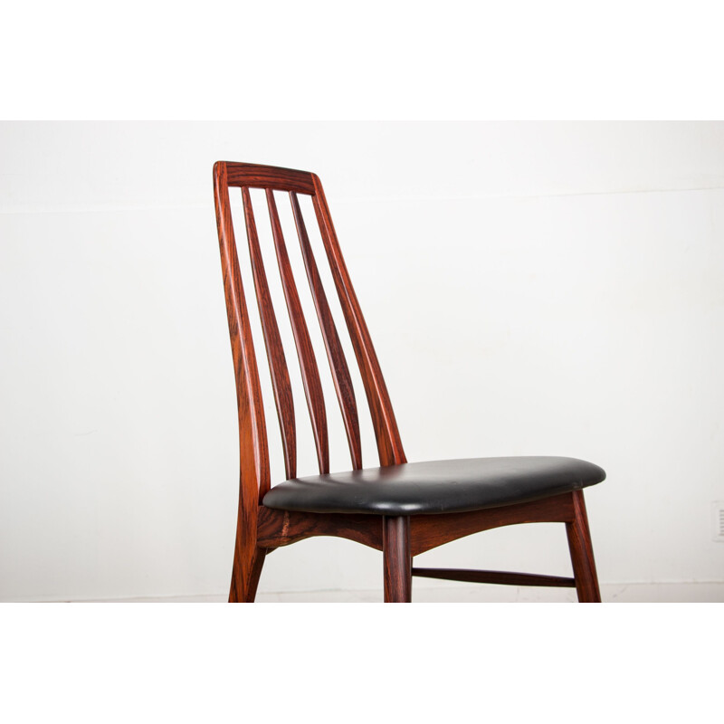 Vintage Eva chair in rosewood and skai by Niels Koefoed, Denmark 1960