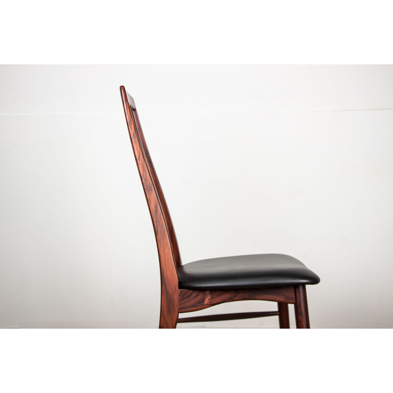 Vintage Eva chair in rosewood and skai by Niels Koefoed, Denmark 1960