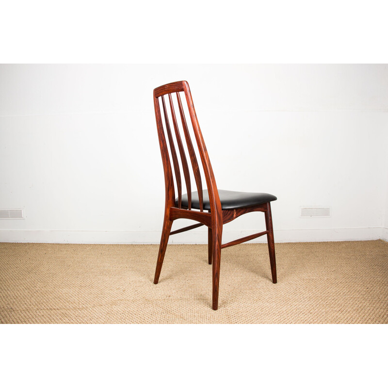 Vintage Eva chair in rosewood and skai by Niels Koefoed, Denmark 1960