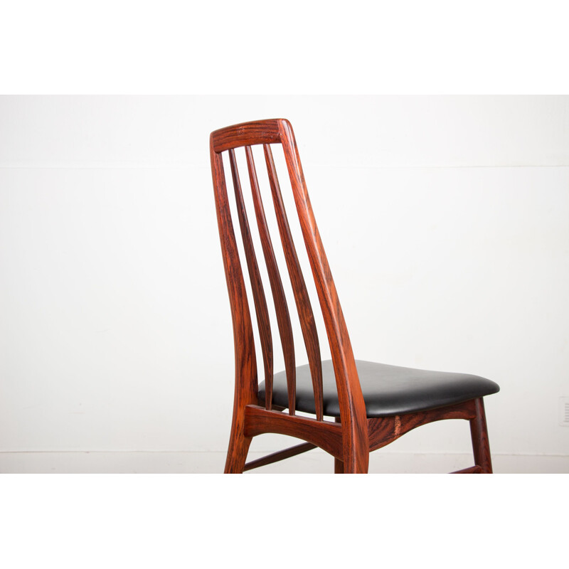 Vintage Eva chair in rosewood and skai by Niels Koefoed, Denmark 1960