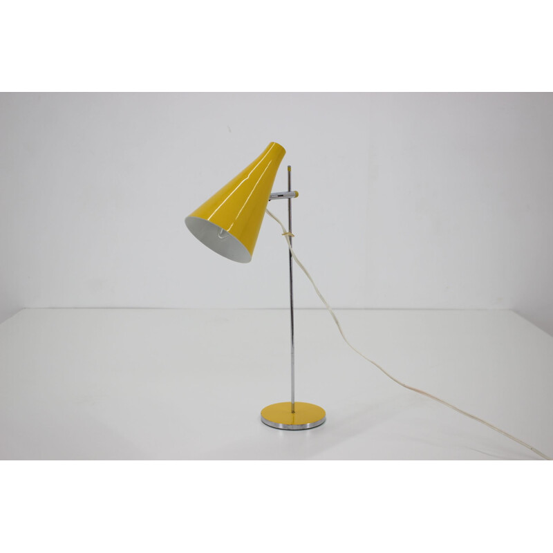 Vintage yellow desk lamp by Josef Hurka, Czechoslovakia 1960