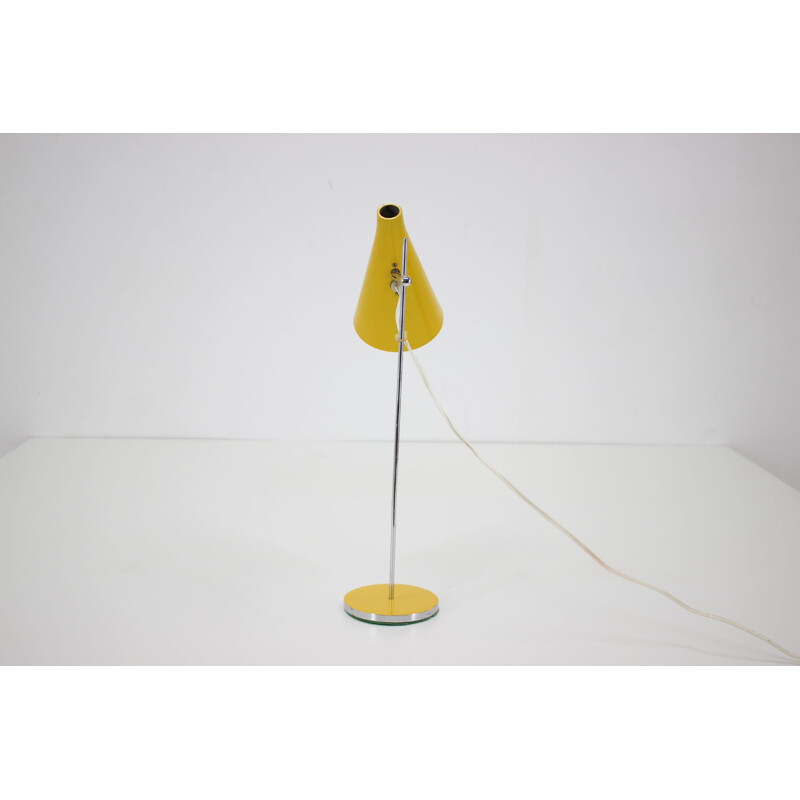 Lampe de bureau vintage jaune par Josef Hurka, Tchécoslovaquie 1960