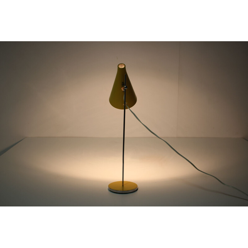 Lampe de bureau vintage jaune par Josef Hurka, Tchécoslovaquie 1960