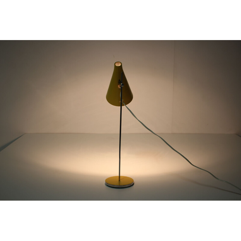 Vintage yellow desk lamp by Josef Hurka, Czechoslovakia 1960