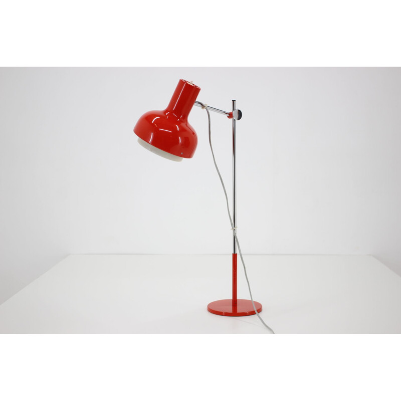 Lámpara de escritorio roja vintage de Josef Hurka, Checoslovaquia 1960