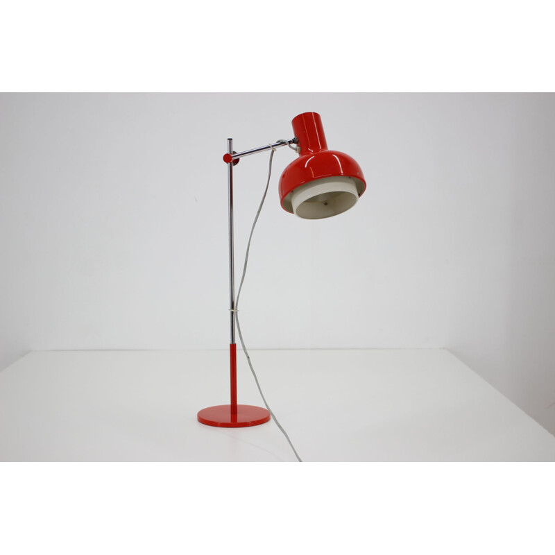 Rote Vintage-Schreibtischlampe von Josef Hurka, Tschechoslowakei 1960