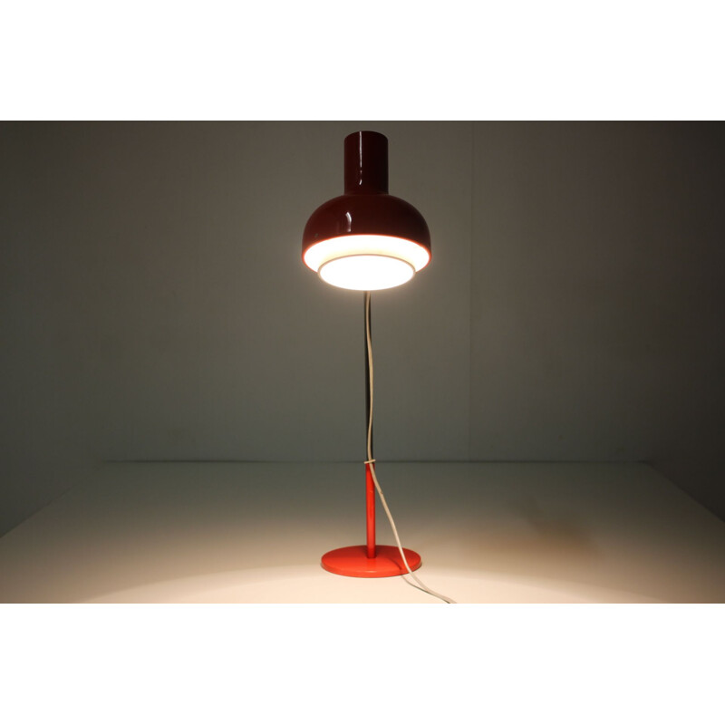 Rote Vintage-Schreibtischlampe von Josef Hurka, Tschechoslowakei 1960