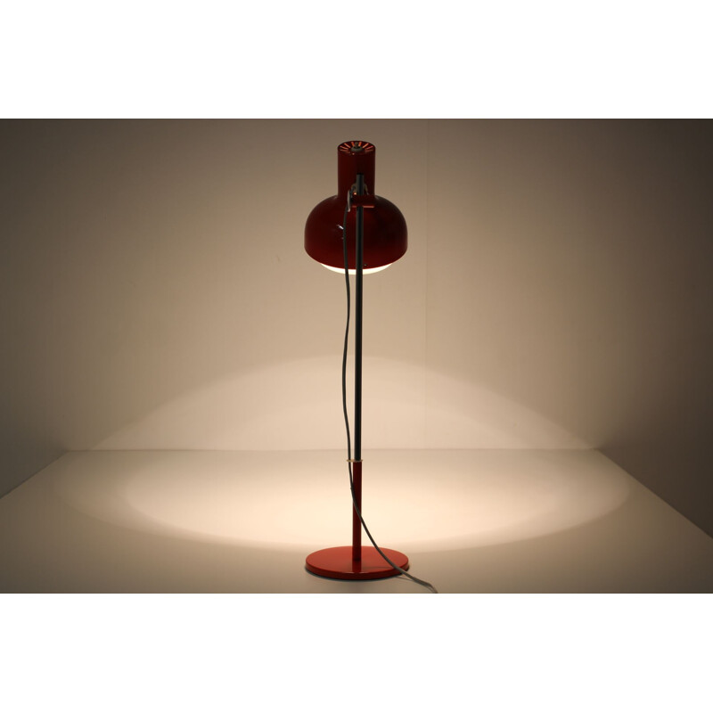 Vintage red desk lamp by Josef Hurka, Czechoslovakia 1960