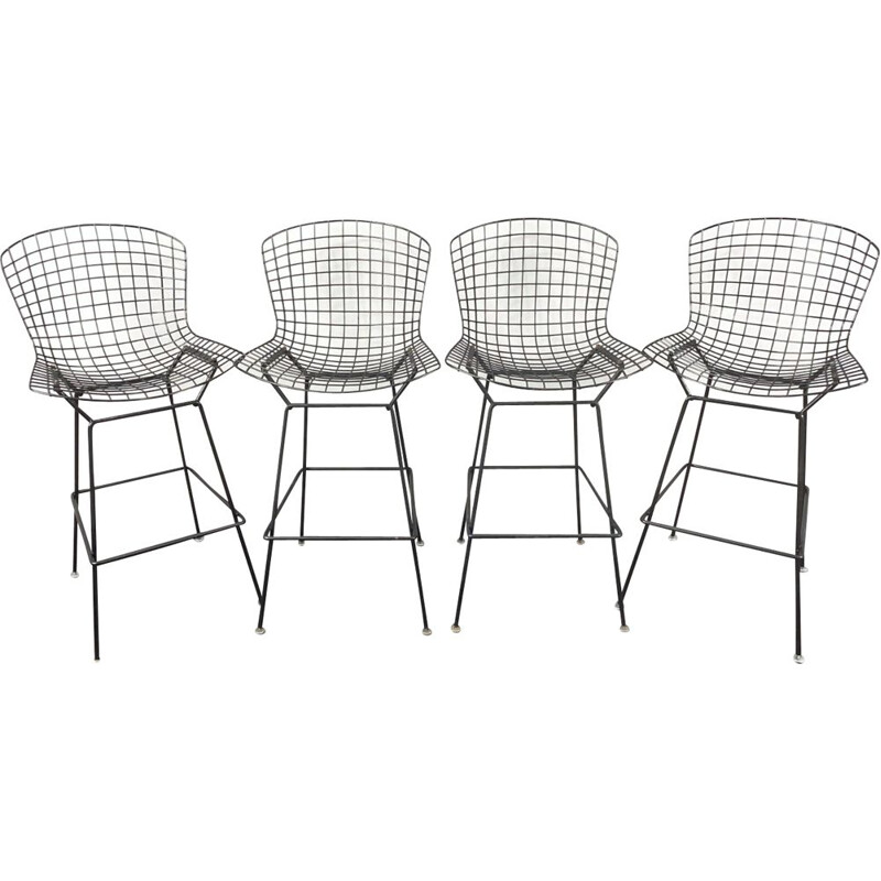 Set of 4 vintage bar stools by Harry Bertoia for Knoll International, USA 1960