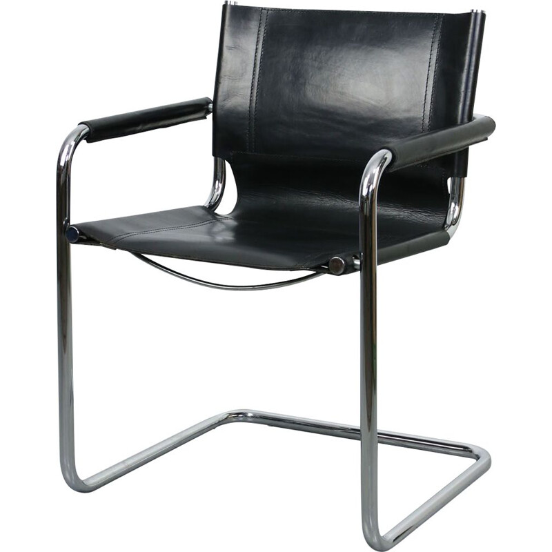 Vintage S34 cantilever armchair in leather by Mart Stam