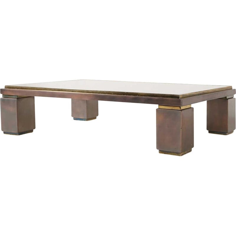 Table basse vintage en travertin par Belgo Chrom