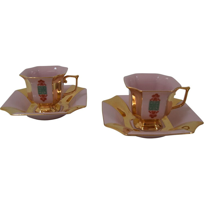 Pair of vintage cups and saucers by Haas & Czjzek, 1960