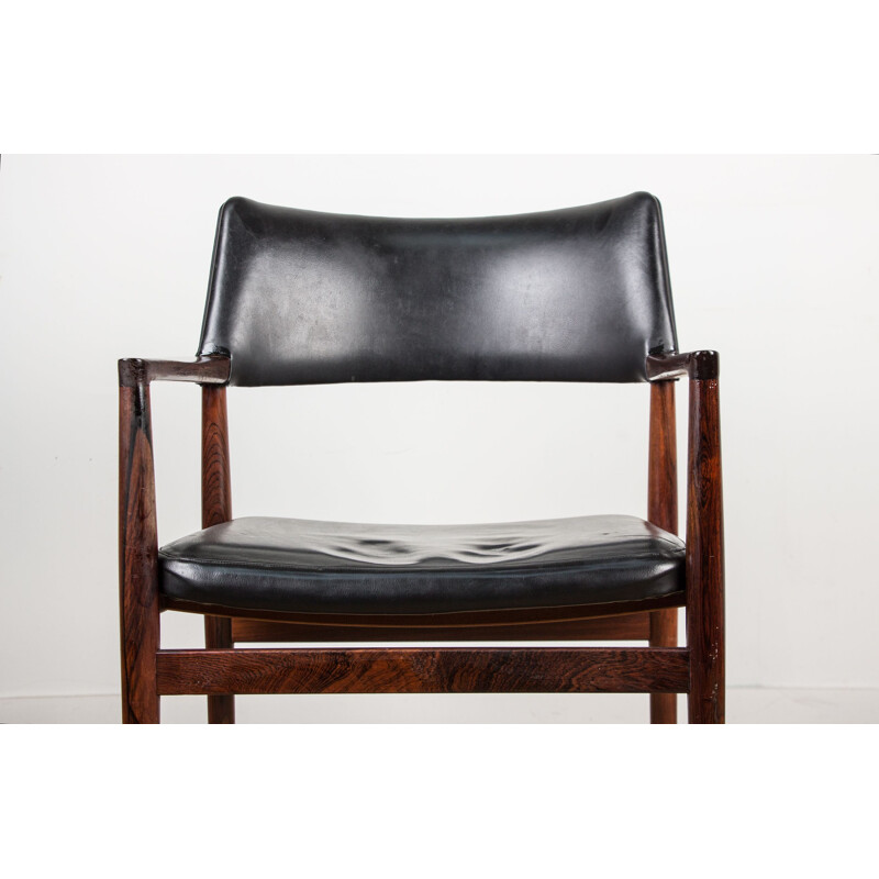 Vintage-Sessel aus Palisanderholz und Leder von Erik Wortz für Soro Stolefabrik, Dänemark 1960