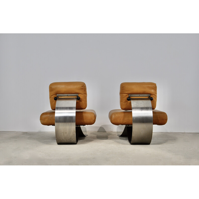 Paire de fauteuils lounge vintage d'Oscar Niemeyer, 1970