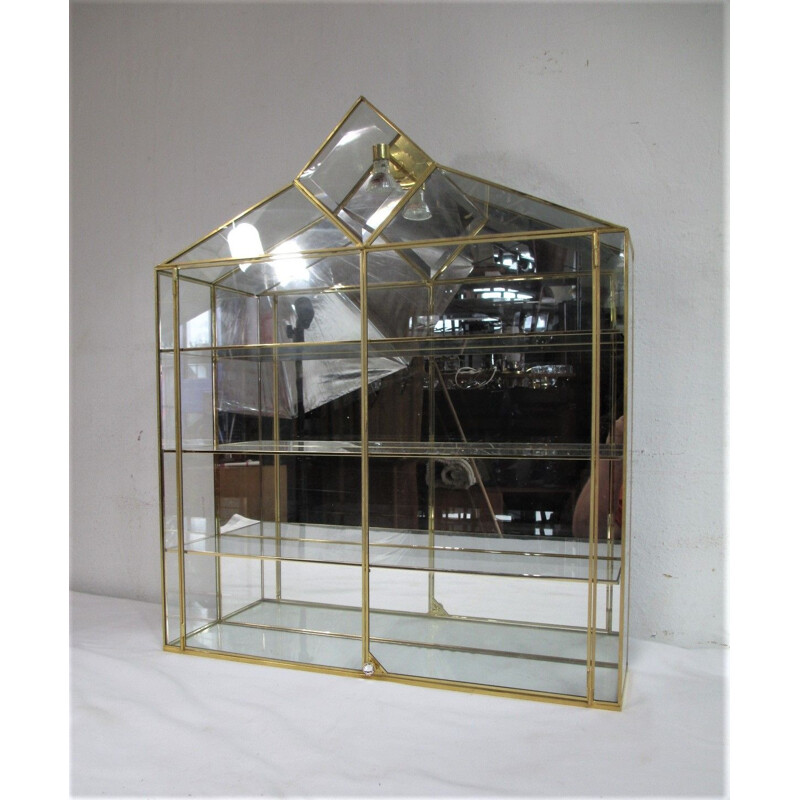 Mid century wall display cabinet for Swarovski, Italy 1950s