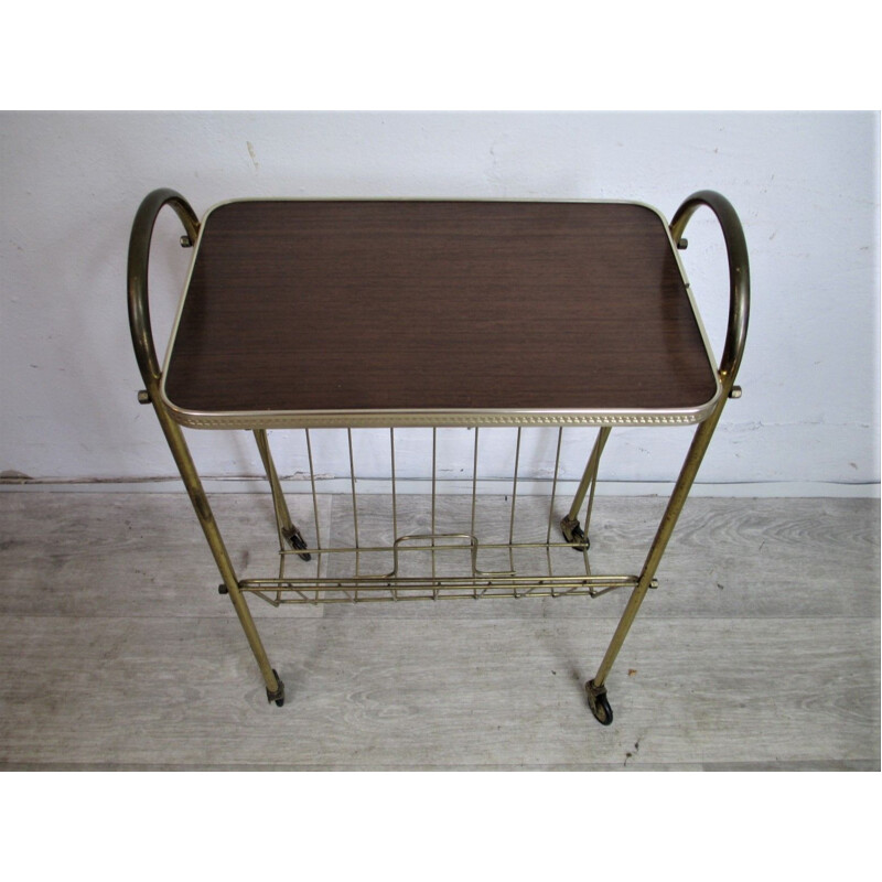 Mid century trolley with magiazine rack, Germany 1950s